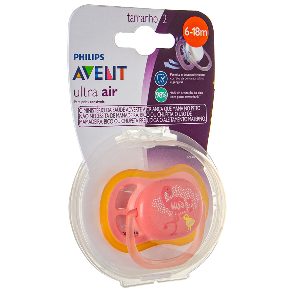 Chupeta Ultra Air 6 18m Flamingo Avent SCF086 77 Philips Loja chupeta-ultra-air-6-18m-flamingo-avent-scf086-77-philips-loja