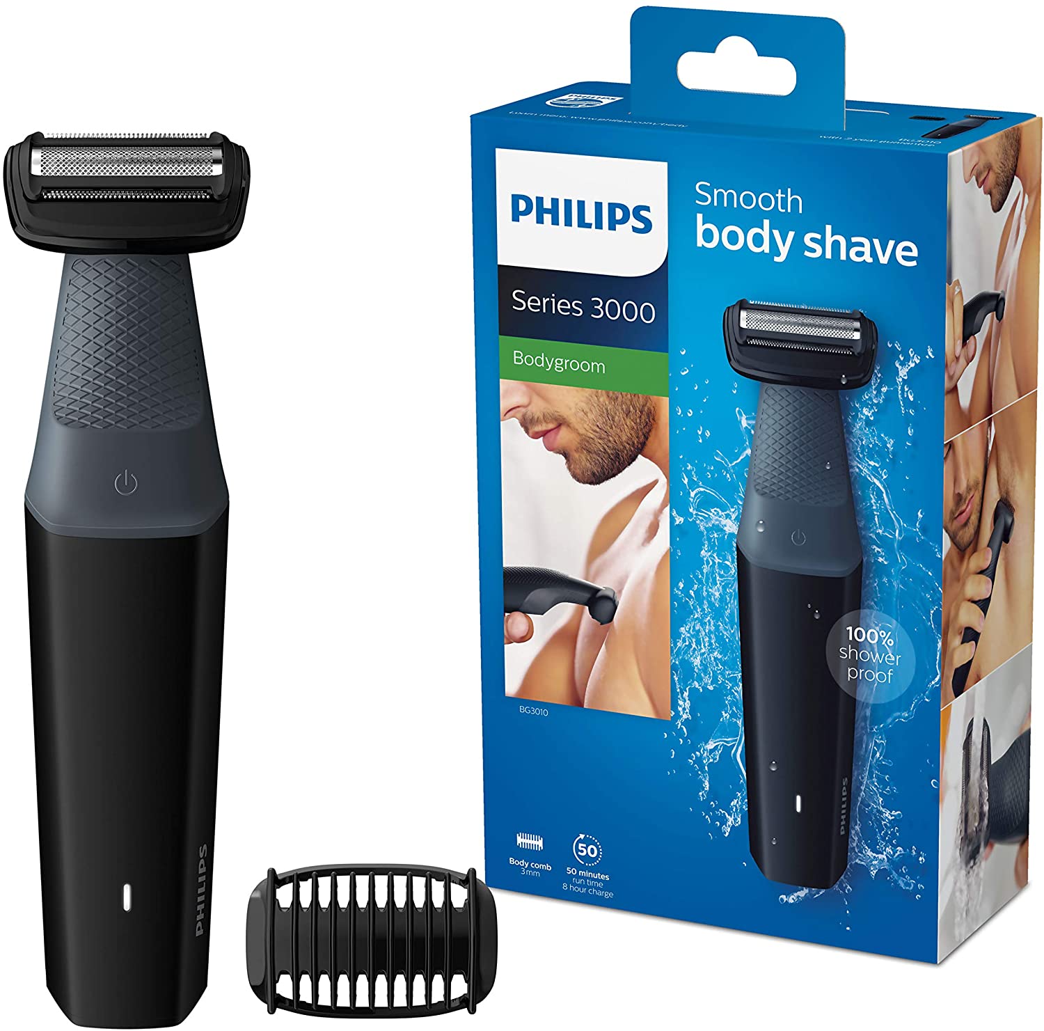 Afeitadora corporal bodygroom x3 peine 1h carga PHILIPS BG3010/15