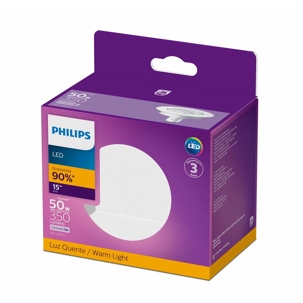 Philips Spot GU10 Led de embutir redondo 5W amarela BV GU10 - Loja ...